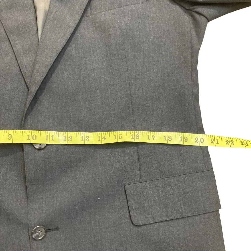 Brooks Brothers Brooksease Blazer Mens 43 Long Dark Gray Wool Sport Coat Jacket